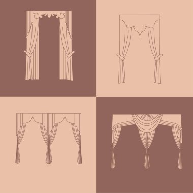  perdeler. lambrequin.Classic perdeler .