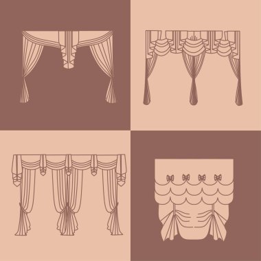  perdeler. lambrequin.Classic perdeler .