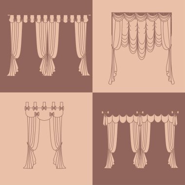  perdeler. lambrequin.Classic perdeler .