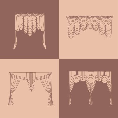  perdeler. lambrequin.Classic perdeler .