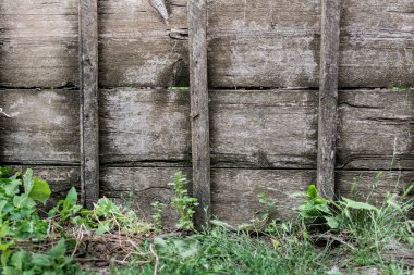 Çimenlerin üzerinde ahşap arka plan