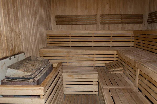 Sauna iç. Bir Fin saunası iç