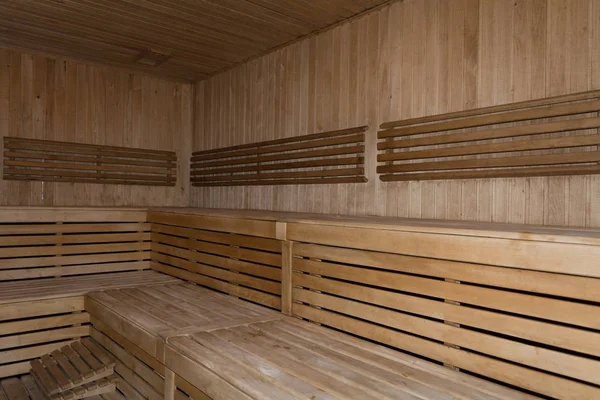 Sauna Interior Interior Una Sauna Finlandesa —  Fotos de Stock