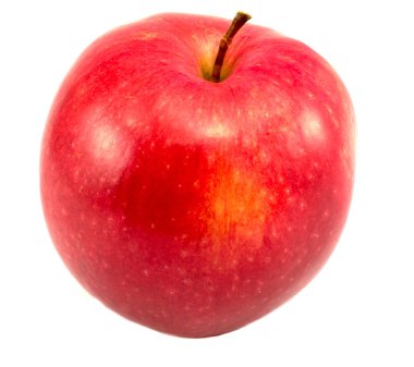Beyaz üzerine izole edilmiş taze kırmızı elma. kırpma yolu ile