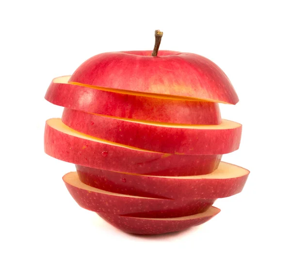 Färskt rött äpple isolerat på vitt. Med klippbana — Stockfoto