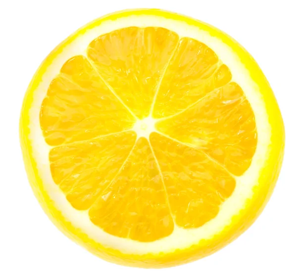 Limão fatiado close-up isolado em um fundo branco — Fotografia de Stock