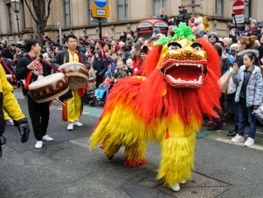 Çin yeni yılı 2018, köpek, Manchester, İngiltere'de Festivali yılı