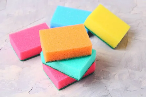 Multicolored Sponges Dishwashing — Stock Photo, Image