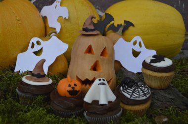cupcakes için bir parti Halloween