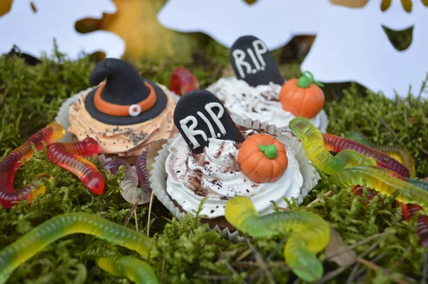 Cupcakes Voor Derden Halloween — Stockfoto