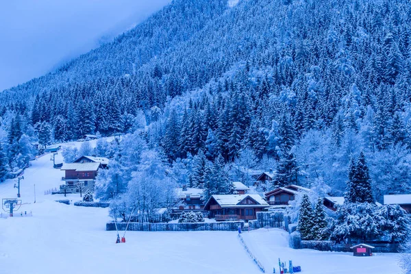 Chamonix sabahın erken saatlerinde