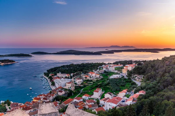 Pôr do sol no Hvar — Fotografia de Stock