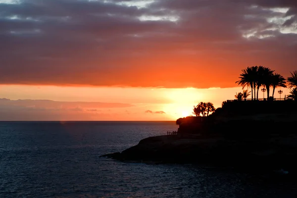 Silhouettes solaires coucher de soleil — Photo