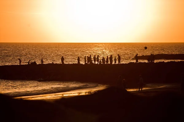 Sonnenuntergang Silhouetten — Stockfoto