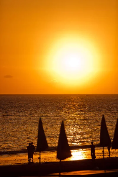 Silhouettes solaires coucher de soleil — Photo