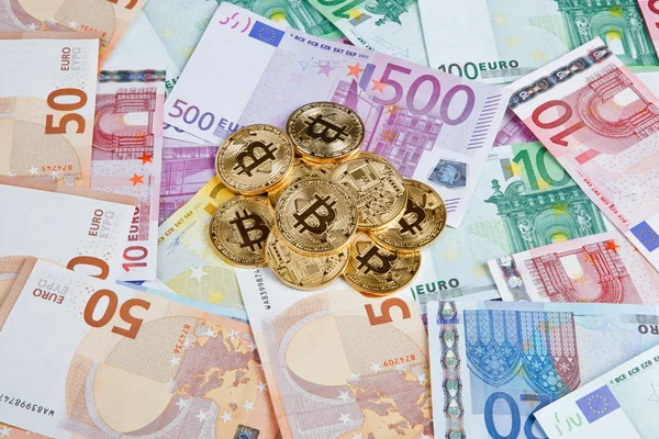 Bitcoin avec euros — Photo