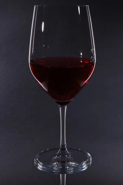 Bicchiere Vino Rosso Isolato Nero — Foto Stock