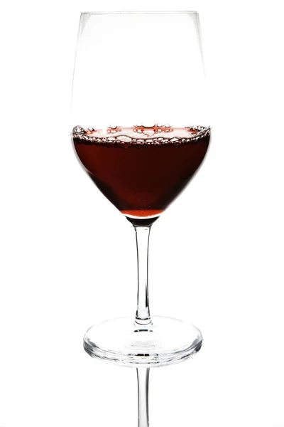 Verre Vin Rouge Isolé Sur Blanc — Photo