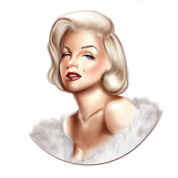 28/01/2017 - hollywoodi színésznő Marylin Monroe digitális portréja — Stock Fotó