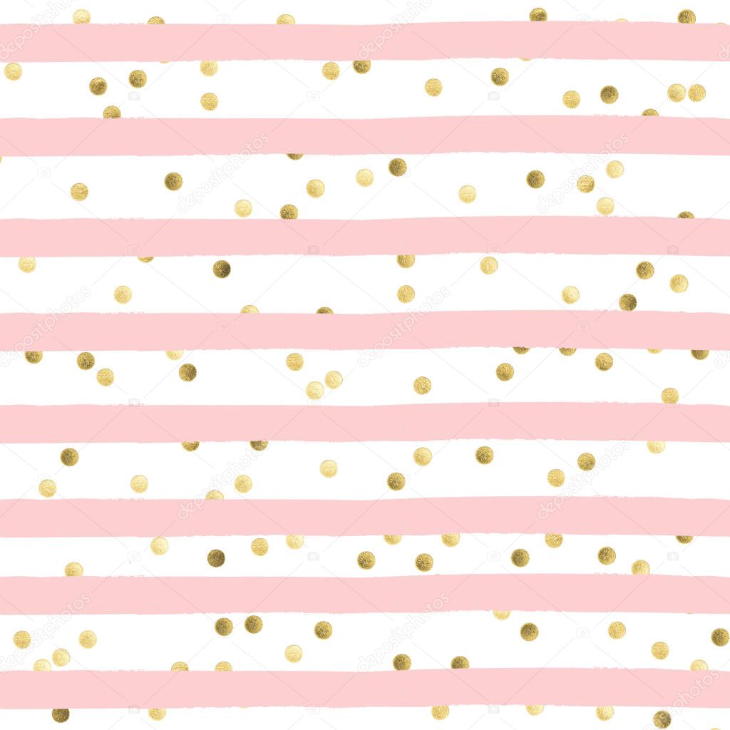 Abstract background - Watercolor stripes and gold confetti - seamless pattern wallpaper