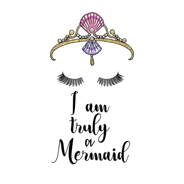 Quote Truly Mermaid White Background — стоковое фото