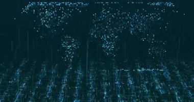 Soyut dijital ağ veri arkaplanı, 3D görüntüleme