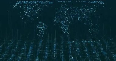 Soyut dijital ağ veri arkaplanı, 3D görüntüleme