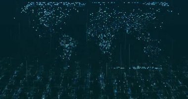 Soyut dijital ağ veri arkaplanı, 3D görüntüleme