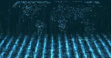 Soyut dijital ağ veri arkaplanı, 3D görüntüleme