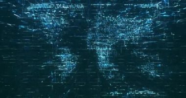 Soyut dijital ağ veri arkaplanı, 3D görüntüleme