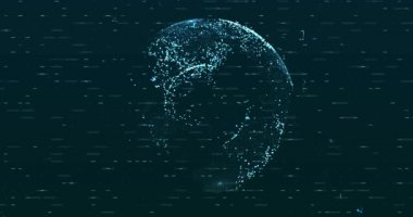 Soyut dijital ağ veri arkaplanı, 3D görüntüleme