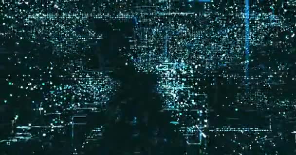 Fond abstrait de données réseau numérique, rendu 3D vidéo 