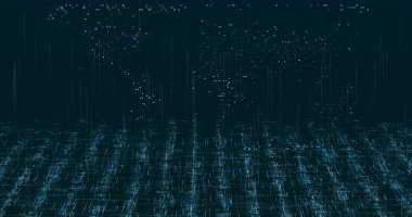 Soyut dijital ağ veri arkaplanı, 3d görüntüleme