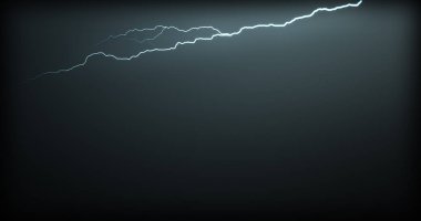 Gerçekçi yansımalar siyah bir zemin üzerine yıldırım
