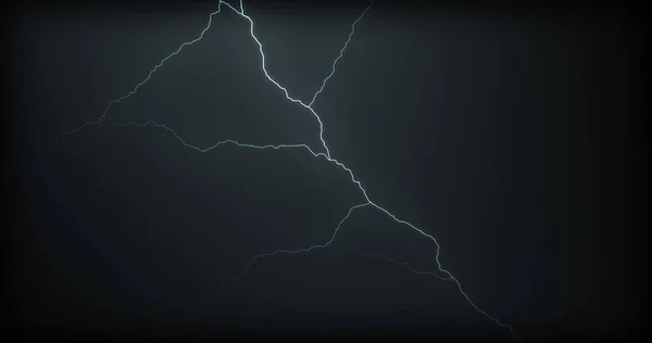 Lightning Strikes Black Background Realistic Reflections — Stock Photo, Image