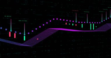 Soyut dijital ağ veri arkaplanı, 3d görüntüleme