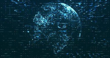 Soyut dijital ağ veri arkaplanı, 3d görüntüleme