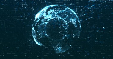 Soyut dijital ağ veri arkaplanı, 3d görüntüleme