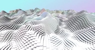 Soyut ızgara şekilli manzara arka planı. 3d oluşturma