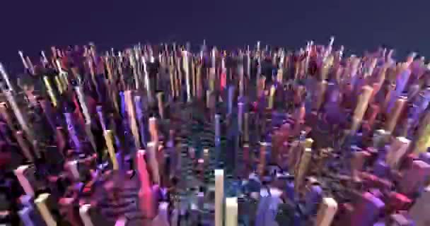 抽象グリッド形状の風景背景 3Dレンダリング — ストック動画