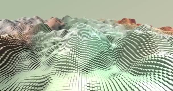 Абстрактний Ландшафтний Фон Форми Сітки Візуалізація — стокове відео