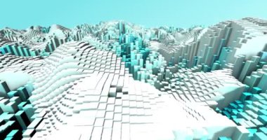 Soyut ızgara şekilli manzara arka planı. 3d oluşturma