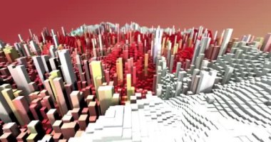 Soyut ızgara şekilli manzara arka planı. 3d oluşturma