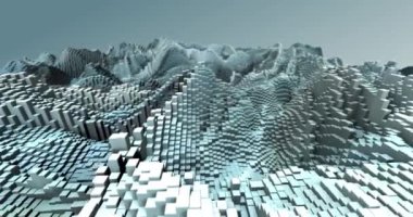 Soyut ızgara şekilli manzara arka planı. 3d oluşturma