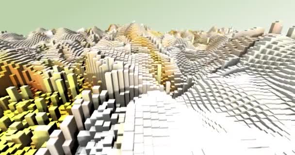 抽象グリッド形状の風景背景 3Dレンダリング — ストック動画