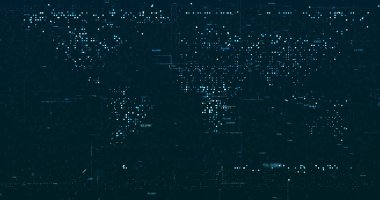 Soyut dijital ağ veri arkaplanı, 3d görüntüleme