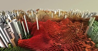 Soyut ızgara şekilli manzara arka planı. 3d oluşturma