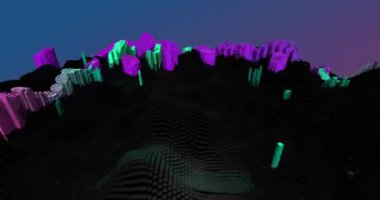 Soyut ızgara şekilli manzara arka planı. 3d oluşturma