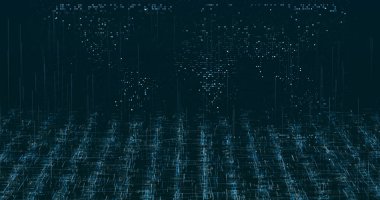 Soyut dijital ağ veri arkaplanı, 3d görüntüleme