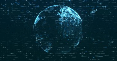 Dijital uzay dünyası 3d veri arkaplanı